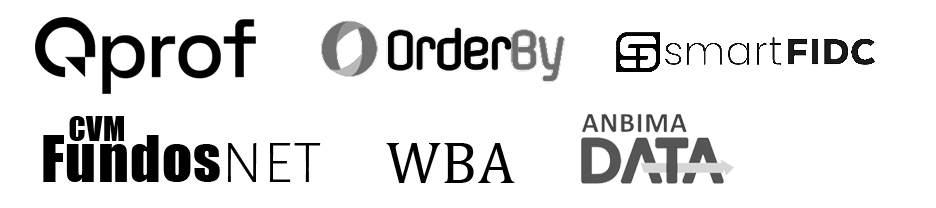 Parceiros: Qprof · OrderBy · smartFIDC · CVM FundosNET · WBA · ANBIMA DATA